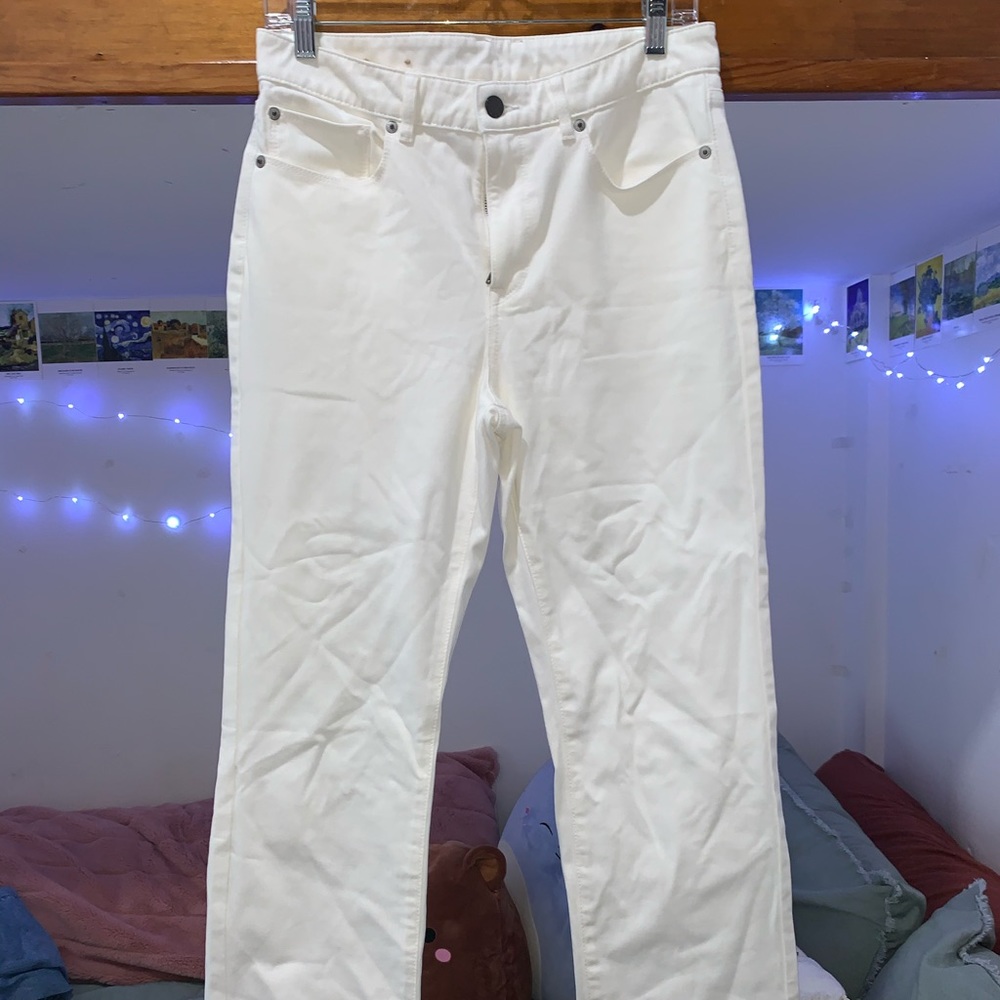 Eggshell White LL Bean Straight Leg White Jeans